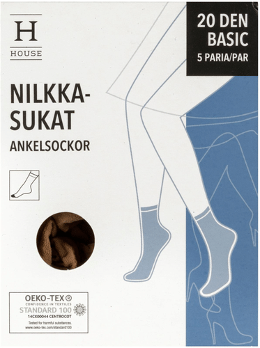 House naisten nilkkasukat 20 den sun, koko 36–42 5-pack