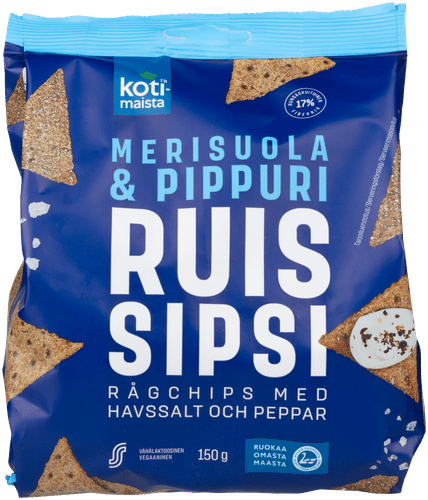 Kotimaista 黑麦薯片 海盐与胡椒 150g｜Kotimaista Ruissipsi Merisuola&Pippuri 150g