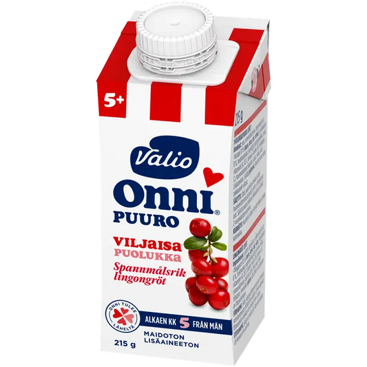 Valio Onni® viljaisa puolukkapuuro 215 g UHT (alk 5 kk)｜Onni Valio Onni® 越橘麦片粥 215 克 UHT（5 个月以上）