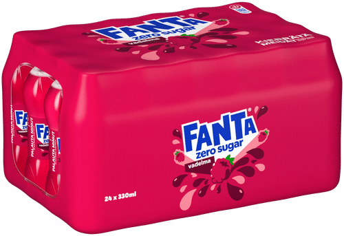 Fanta 24包装 芬达覆盆子零度 碳酸饮料 塑料瓶 0.33 L｜24-pack Fanta Vadelma Zero virvoitusjuoma muovipullo 0.33 L