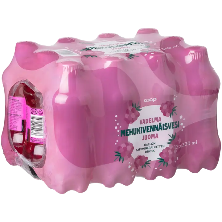12 x Coop Vadelma mehukivennäisvesijuoma 330 ml｜Coop 12 x Coop Vadelma 果汁矿泉水饮料 330 ml