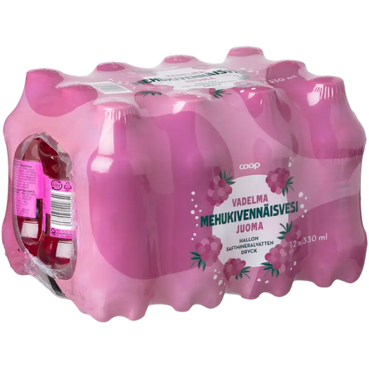 12 x Coop Vadelma mehukivennäisvesijuoma 330 ml｜Coop 12 x Coop Vadelma 果汁矿泉水饮料 330 ml