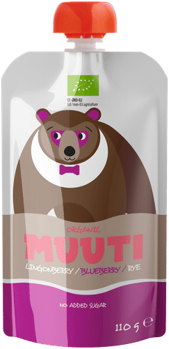 Muuti 有机越橘-蓝莓-黑麦粥 110g 8个月｜Muuti luomu puolukka-mustikka-ruispuuro 110g 8kk