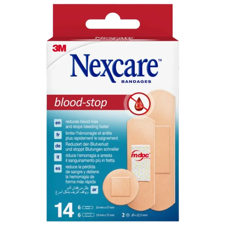 Nexcare™ Blood-Stop -laastarit, lajitelma, 14kpl/pakkaus-Nexcare ™ 止血贴片，组合，14 片/包