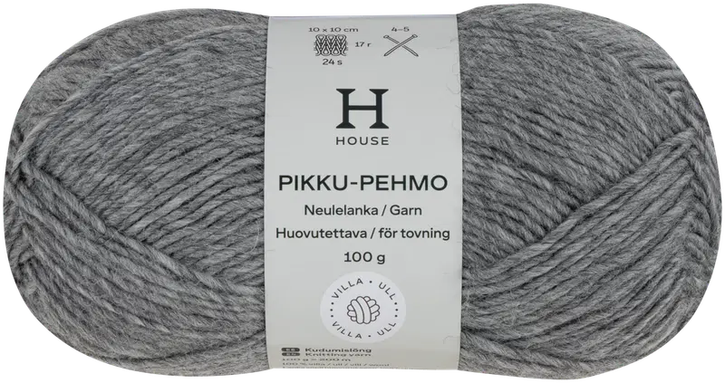 House 羊毛线 Pikku pehmo 100克 灰色混纺 200088｜House villalanka Pikku pehmo 100 g Gray melange 200088