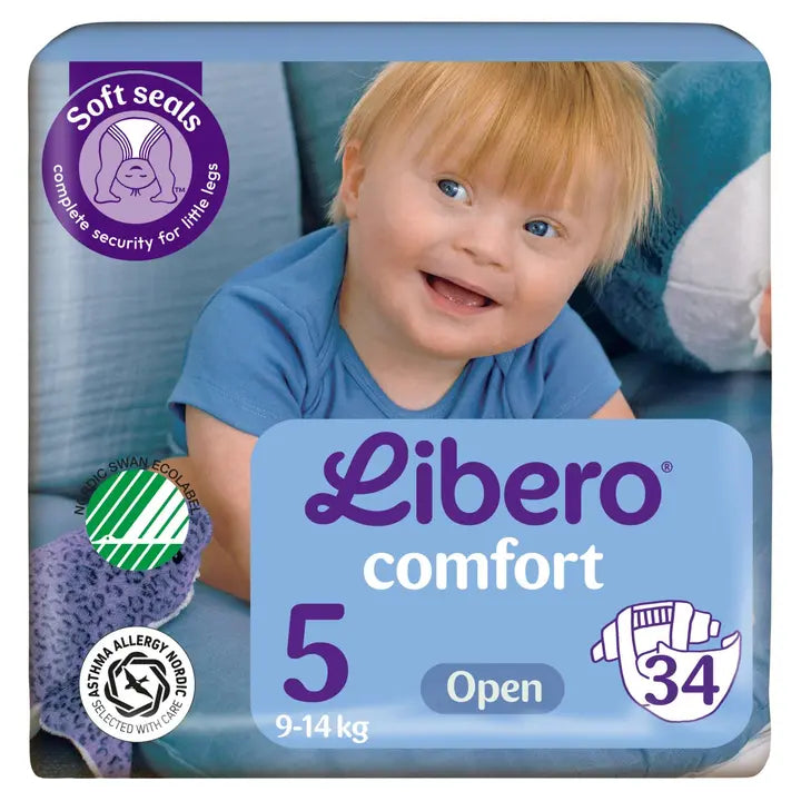LIBERO Comfort teippivaippa koko 5, 34 kpl , koko 9-14kg｜Libero 舒适胶带尿布尺寸 5，34 件，尺寸 9-14 公斤