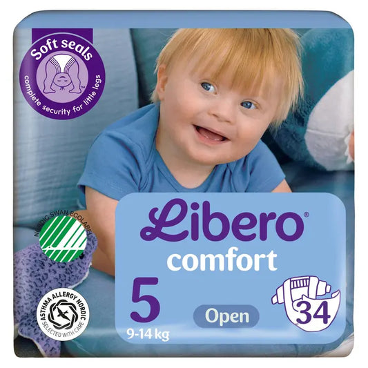 LIBERO Comfort teippivaippa koko 5, 34 kpl , koko 9-14kg｜Libero 舒适胶带尿布尺寸 5，34 件，尺寸 9-14 公斤