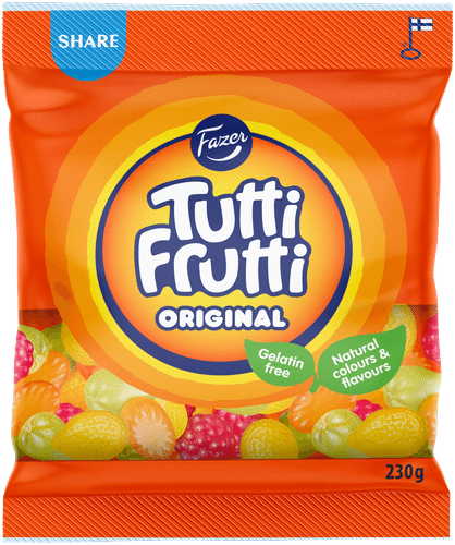 Fazer Tutti Frutti Original糖果袋 230g｜Fazer Tutti Frutti Original karkkipussi 230g