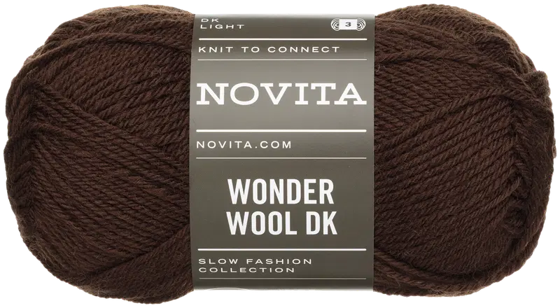 Novita Wonder Wool DK 毛线 50克 深巧克力色 6341｜Novita lanka Wonder Wool DK 50 g tumma suklaa 6341