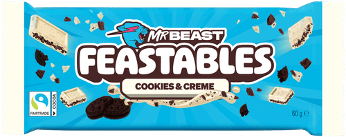 MrBeast Feastables Cookies & Creme maitosuklaalevy 60g