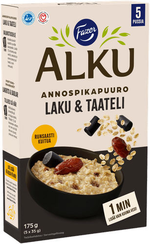 Fazer Alku Laku & taateli annospikapuuro 175 g (5 × 35 g)