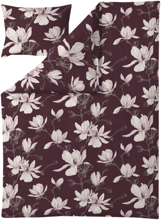 Finlayson 缎面被套套装 Magnolia 150X210+50x60 酒红-粉