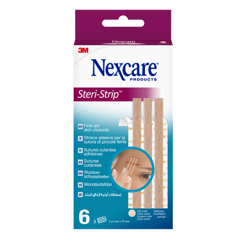 Nexcare 无菌伤口闭合贴，肤色，6毫米x75毫米，6片/包