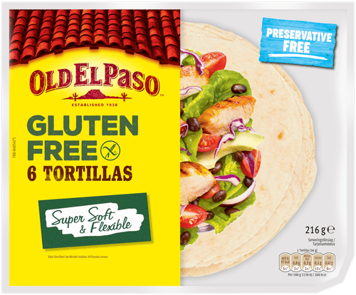 Old El Paso 6个/216克 无麸质玉米饼｜Old El Paso 6kpl/216g gluteenittomat Tortillat