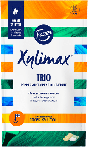 Fazer Xylimax Trio 130g 薄荷、留兰香、水果味全木糖醇口香糖｜Fazer Xylimax Trio 130g piparmintun, spearmintin ja hedelmän makuisia täysksylitolipurukumi