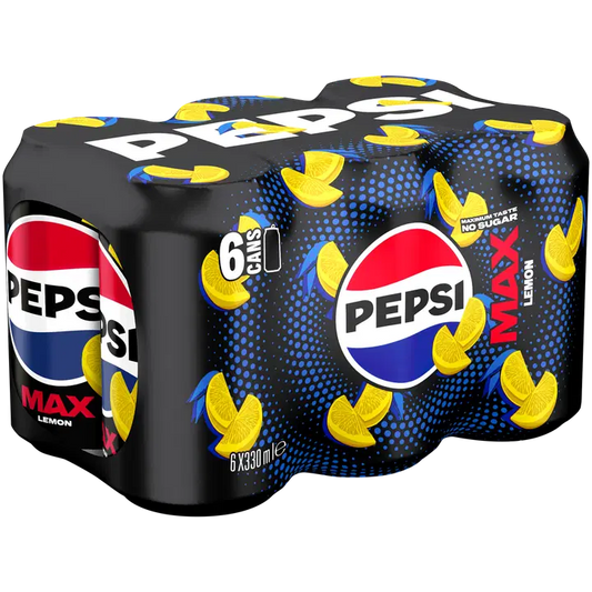 6 x Pepsi Max Lemon virvoitusjuoma 0,33 l｜Pepsi MAX 6 x Pepsi Max 柠檬软饮料 0,33 l