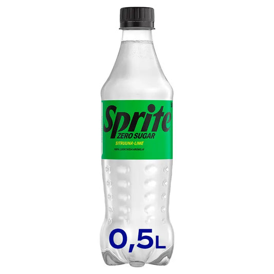 Sprite Zero Sugar Lemon-Lime virvoitusjuoma muovipullo 0,5 L｜Sprite 零糖柠檬酸橙软饮料塑料瓶 0,5 L