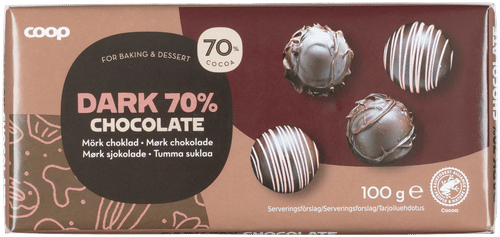 Coop leivontasuklaa 70 % tumma 100 g｜Coop 烘焙用黑巧克力70% 100 g
