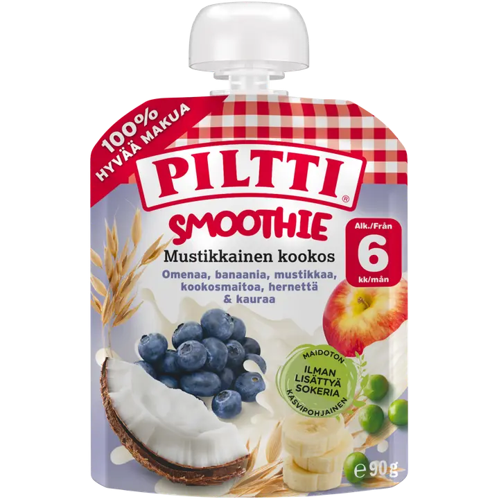 PILTTI 90g Smoothie Mustikkainen kookos 6kk annospussi｜Piltti 90g 蓝莓椰子冰沙 6 个月份装