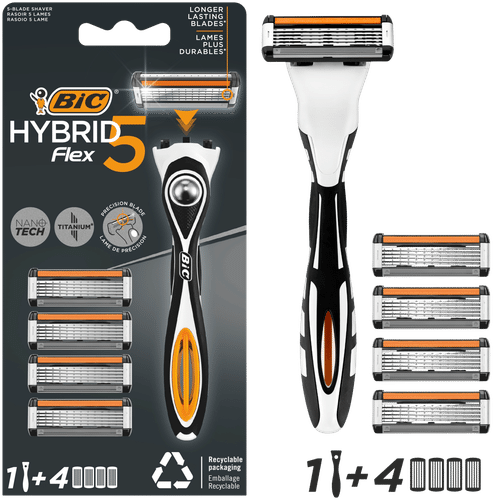 BiC Hybrid Flex 5 刀身及4个替换刀头
