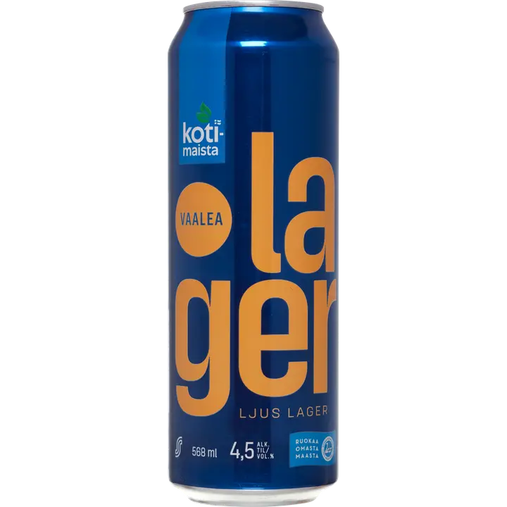 Kotimaista Vaalea lagerolut 4,5% 0,568 l tlk｜Kotimaista 淡饮料 4.5% 总计 0.568 升