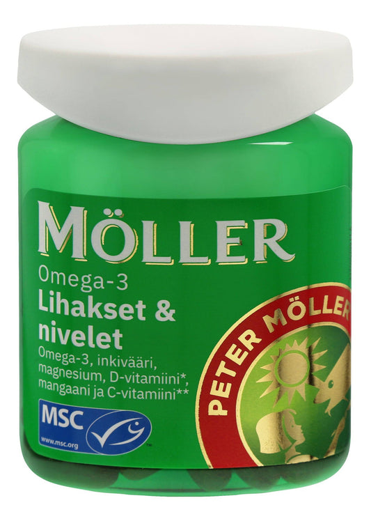 Möller欧米伽-3 肌肉与关节 60粒｜Möller Omega-3 Lihakset & Nivelet 60 kaps.
