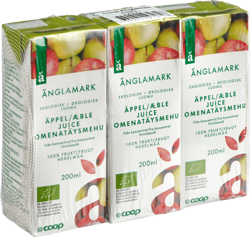 Änglamark omenatäysmehu luomu 3x200 ml｜Änglamark 有机苹果汁 3x200 ml