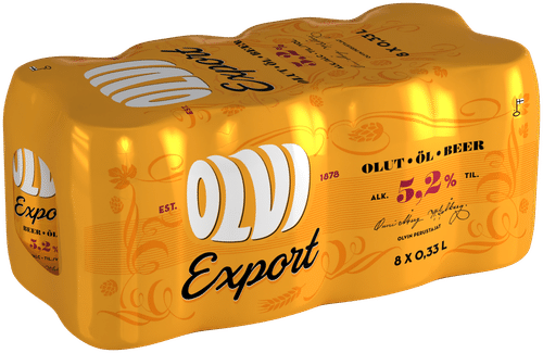 Olvi 8 x OLVI Export 5.2%饮品 0.33升罐装收缩膜