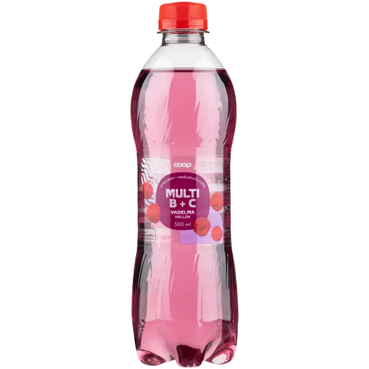 Coop vadelma B + C-vitamiini hiilihapotettu juoma 0,5l｜Coop 覆盆子B+维生素C碳酸饮料 0,5l