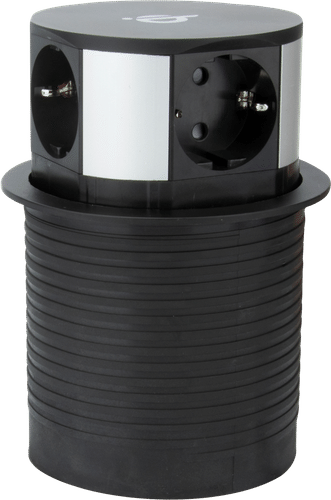 Gelia 延长线 3+2+1 弹出式 2米 3个插座+2个USB-A+C+Qi 银色/黑色
