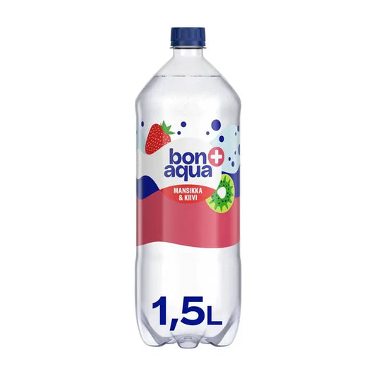 Bonaqua + Mansikka & Kiivi Hiilihapotettu juoma muovipullo 1,5 L｜Bonaqua + 草莓猕猴桃碳酸饮料塑料瓶 1,5 L