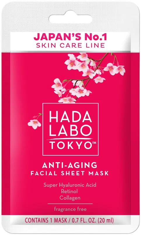 Hada Labo 东京抗衰老面部贴片面膜 20ml｜HADA LABO TOKYO Anti-Aging Facial Sheet Mask kasvonaamio 20ml