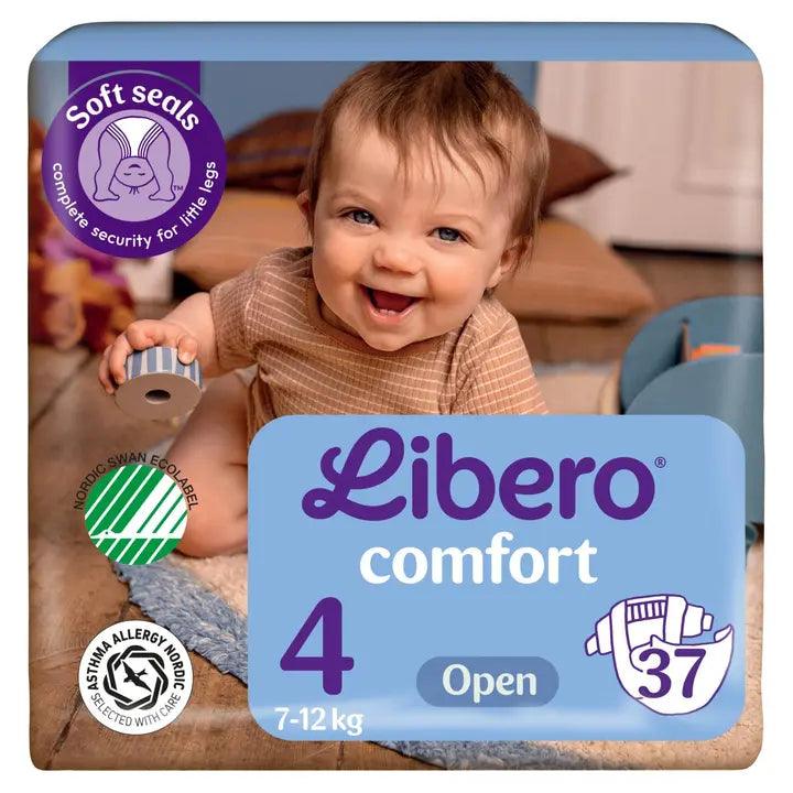 LIBERO Comfort teippivaippa koko 4, 37 kpl, 7-12kg｜Libero 舒适胶带尿布尺寸 4，37 片，7-12 公斤
