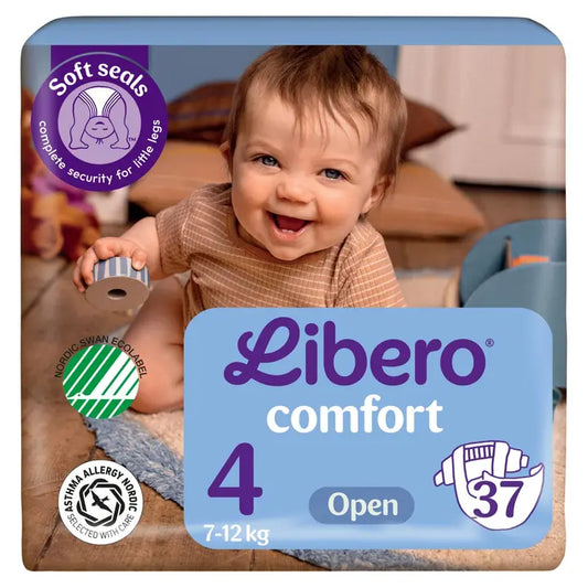 LIBERO Comfort teippivaippa koko 4, 37 kpl, 7-12kg｜Libero 舒适胶带尿布尺寸 4，37 片，7-12 公斤
