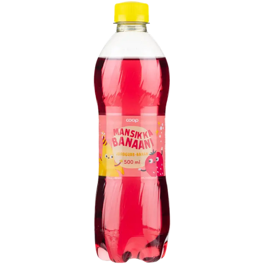 Coop mansikka-banaani virvoitusjuoma 0,5l｜Coop 草莓香蕉软饮料 0,5l