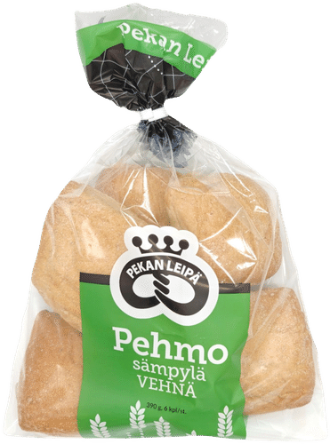 Pekan Leipä Pehmosämpylä vehnä 6kpl 390g｜Pekan Leipä 小麦软面包 6件装 390g