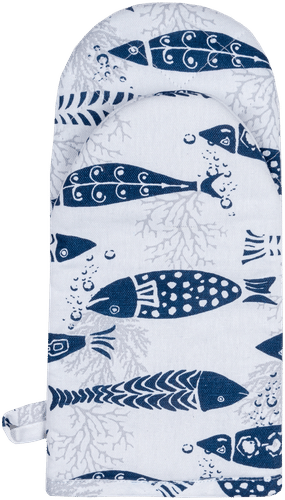 House 锅手套 Fishes 15x32厘米 蓝/白