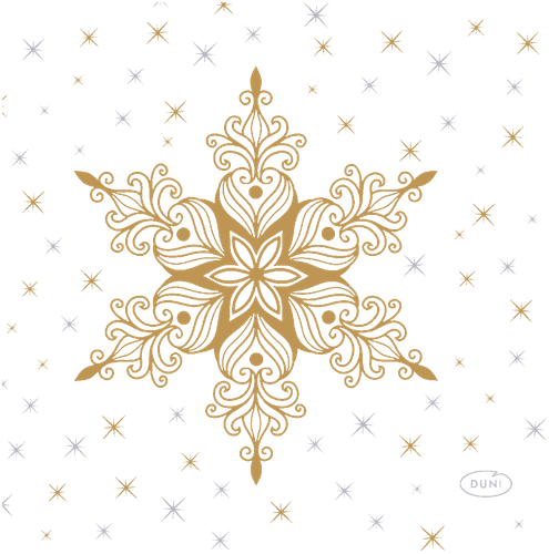 Duni Snowstars White餐巾纸 24x24cm 三层 20kpl