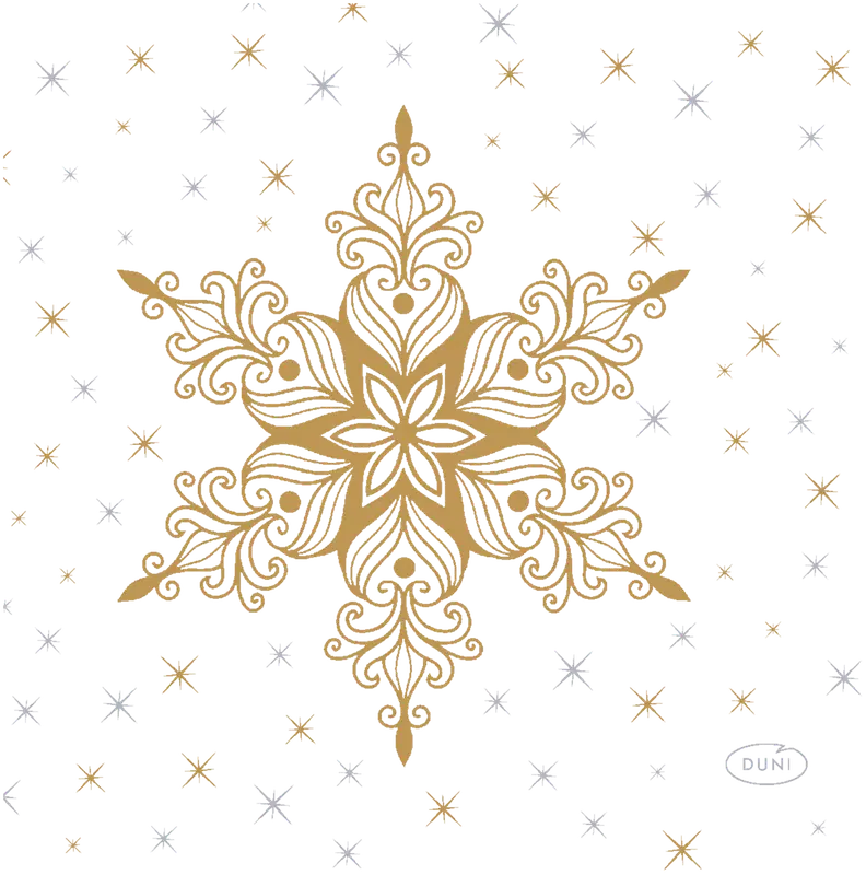 Duni Snowstars White餐巾纸 24x24cm 三层 20kpl｜DUNI lautasliina Snowstars White 24 x 24cm 3-krs 20kpl