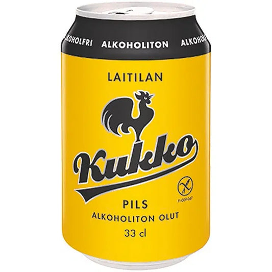 Laitilan Kukko Pils Alkoholiton 0,33L olut｜Laitilan Kukko Pils 0度饮料 0.33L