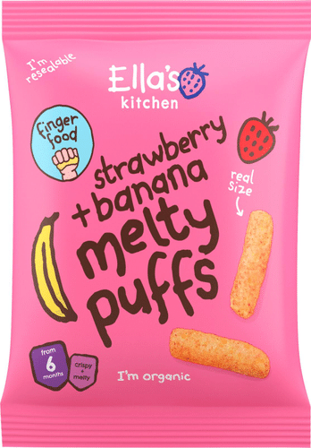 Ella´s Kitchen Ella's Kitchen 草莓香蕉儿童玉米脆 有机 20g｜Ella's Kitchen Mansikka-banaani lasten maissinaksu LUOMU 20g