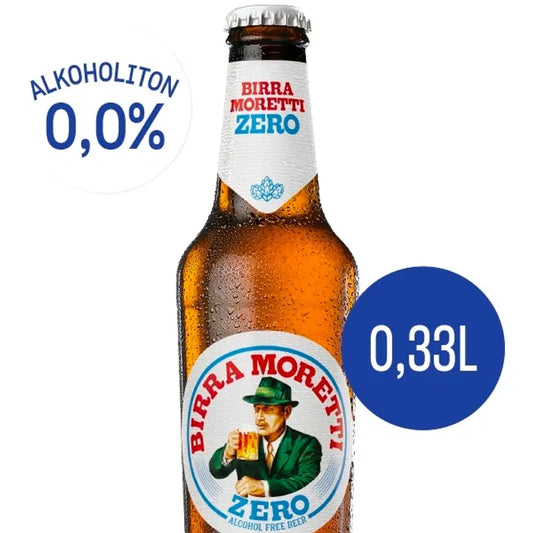 Birra Moretti Zero alkoholiton olut 0,33l｜Birra Moretti 零度0度饮料 0,33l