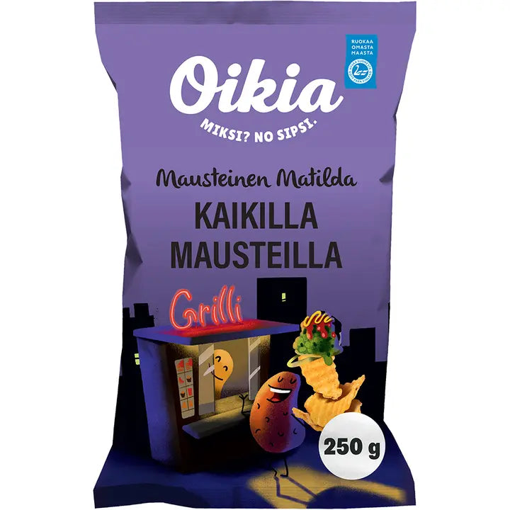 Oikia Mausteinen Matilda kaikilla mausteilla perunalastut 250g-Oikia 辣玛蒂尔达配各种香料薯片 250g