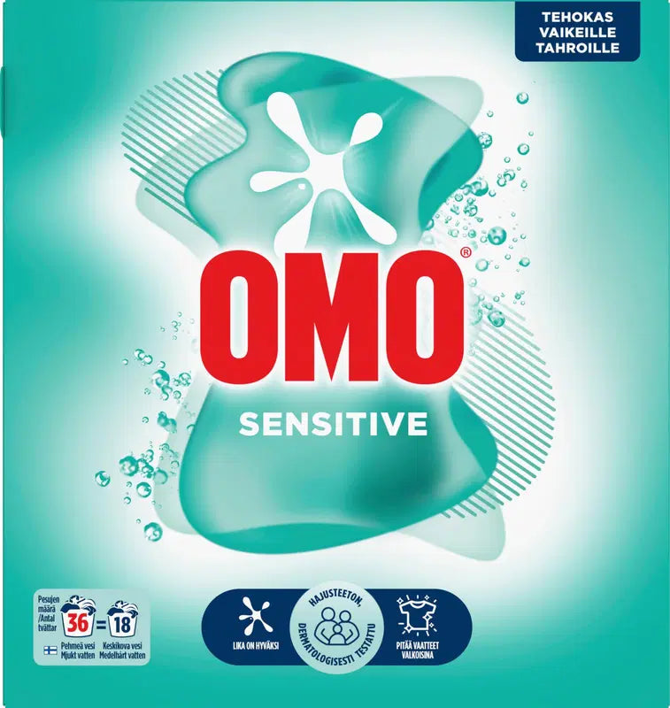 Omo 敏感肌无香洗衣液 1.26千克 36次洗涤｜Omo Sensitive Pyykinpesuaine Hajusteeton 1.26 kg 36 pesua