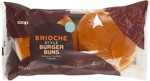 Coop briossi hampurilaissämpylä 4 kpl 300 g｜Coop 布里欧修汉堡面包 4个 300 g