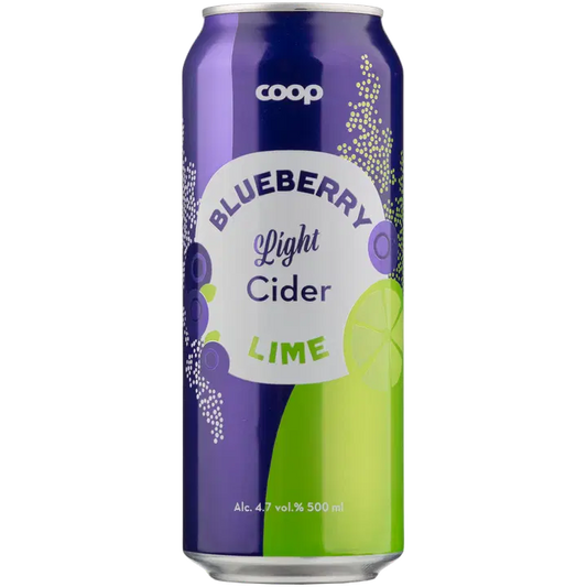 Coop mustikka-lime light siideri 4,7% 0,5 tlk｜Coop 蓝莓青柠淡味苹果饮品 4.7% 0.5 茶匙