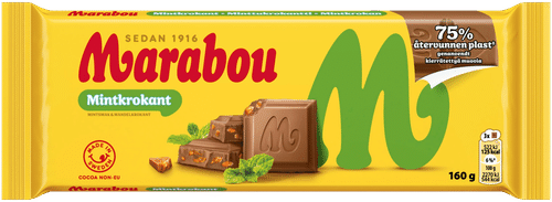 Marabou 薄荷脆片巧克力板 160g