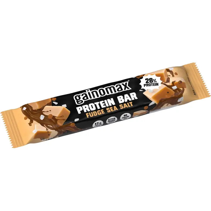 Gainomax Protein bar Fudge Sea Salt Proteiinipatukka 60g-Gainomax 蛋白质棒软糖海盐蛋白质棒 60g