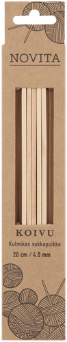 Novita 桦木棱角袜针20cm - 4mm