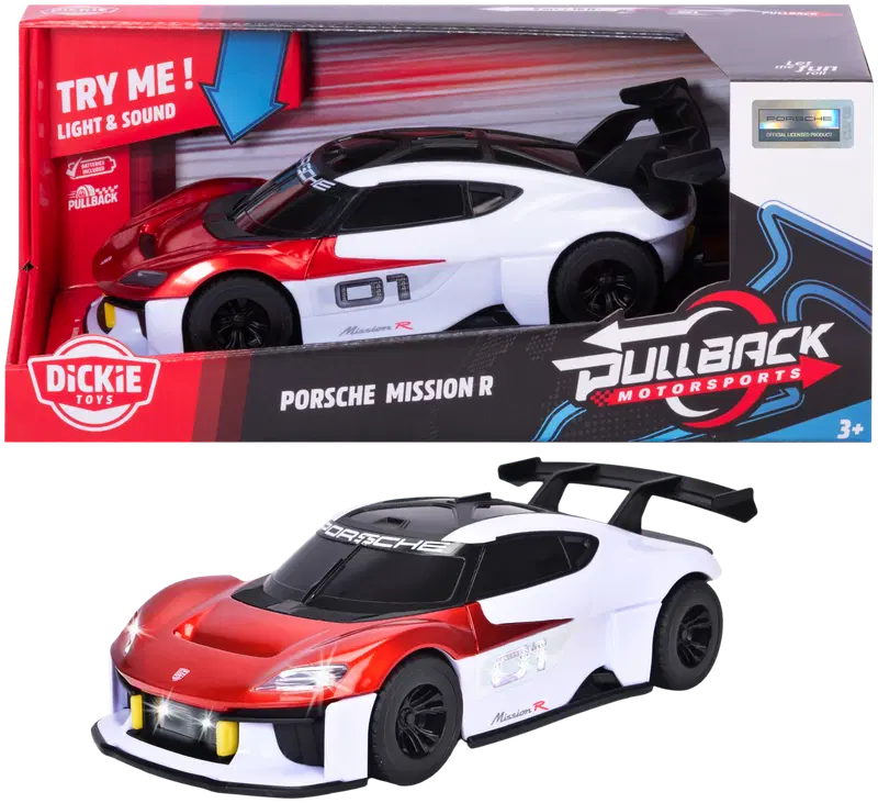 Dickie Toys 保时捷Mission R 回力车，21厘米，声光功能